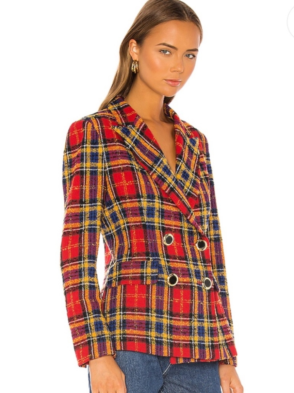 Amanda Uprichard Winters Tweed Plaid Blazer in Scotland Check - Picture 3 of 7
